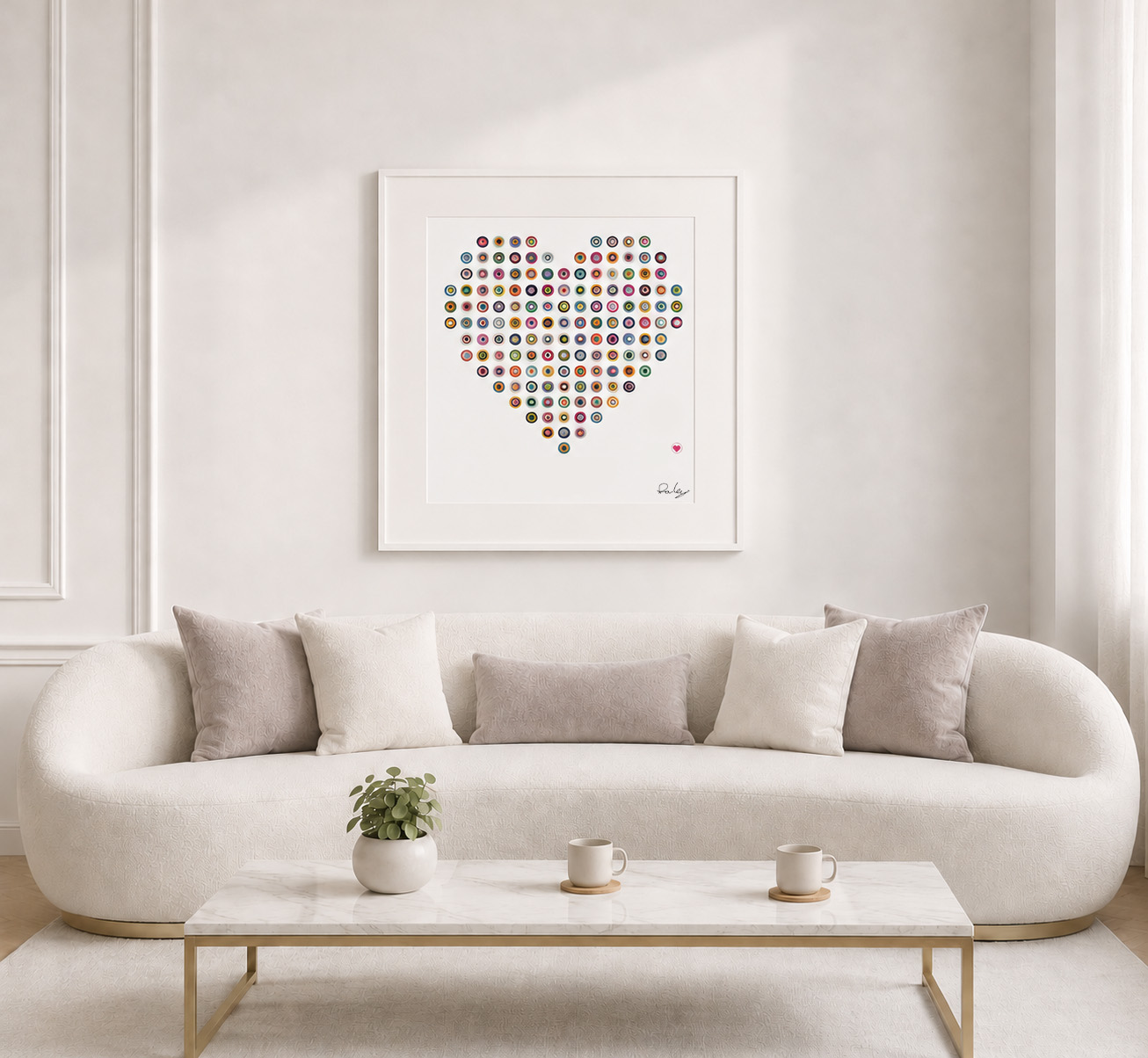 Concentricity framed in a living room