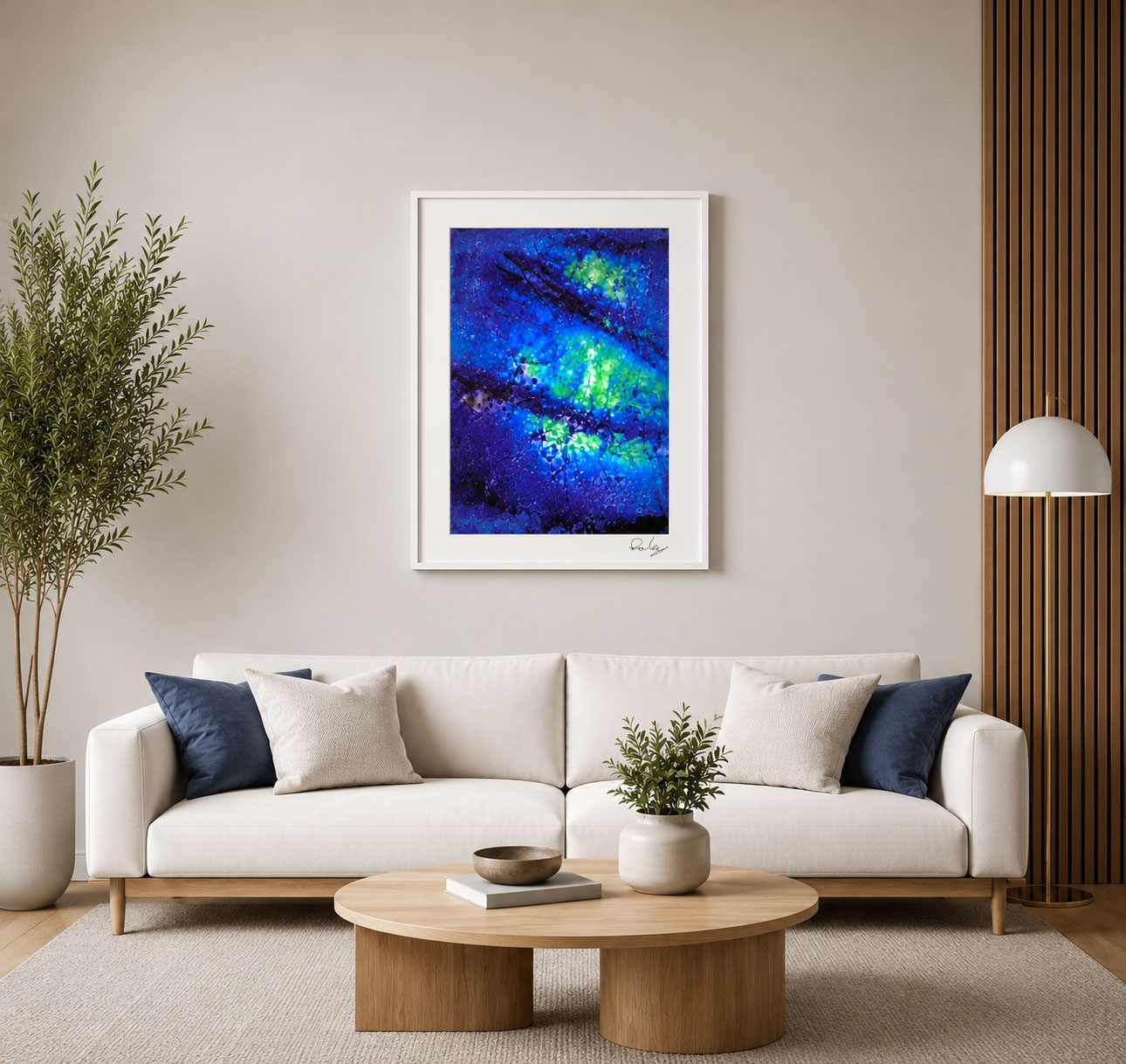 Halo framed in a living room