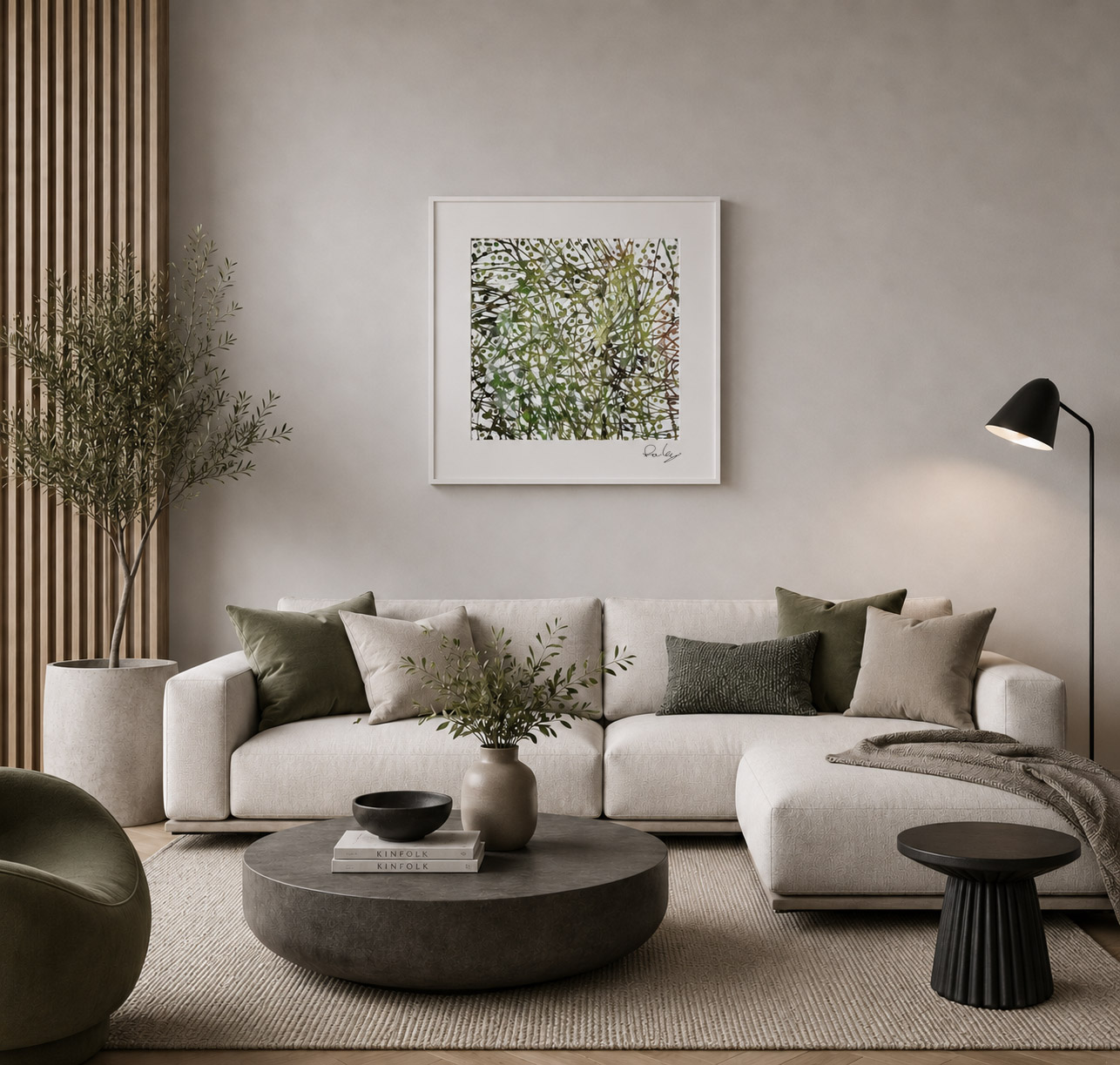My Secret Garden framed in a living room