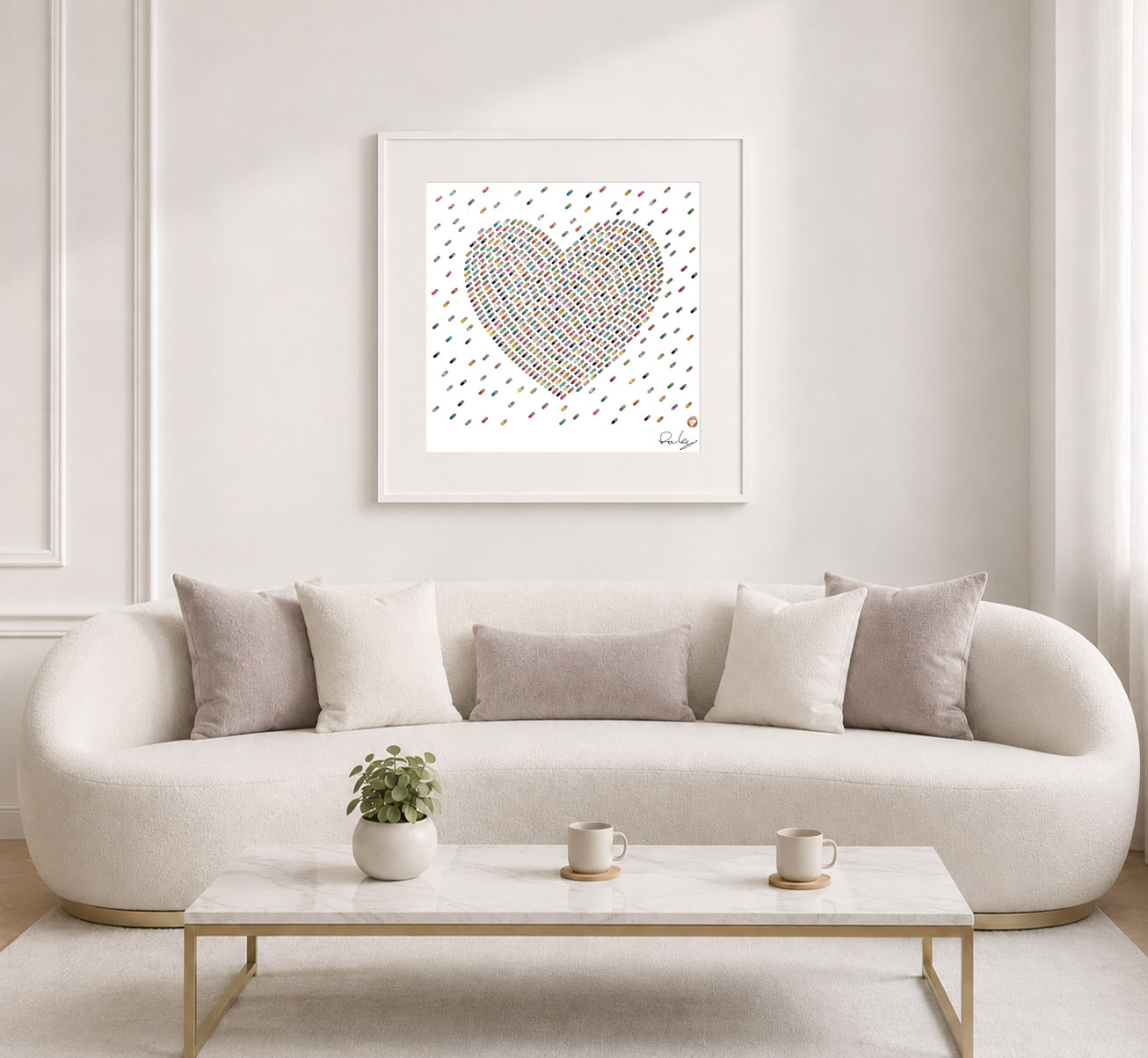 Sugar Me framed in a living room