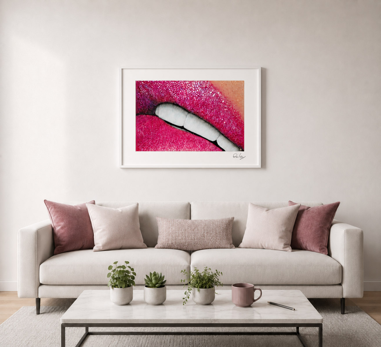 The Need In Me framed in a living room